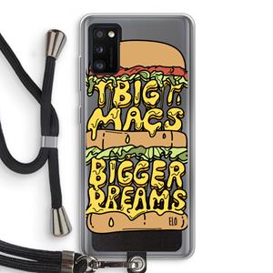 CaseCompany Big Macs Bigger Dreams: Samsung Galaxy A41 Transparant Hoesje met koord