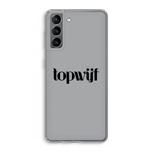 CaseCompany Topwijf Grijs Zwart: Samsung Galaxy S21 Transparant Hoesje