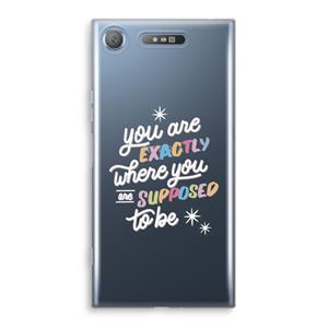 CaseCompany Right Place: Sony Xperia XZ1 Transparant Hoesje