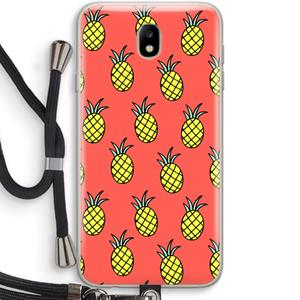 CaseCompany Ananas: Samsung Galaxy J7 (2017) Transparant Hoesje met koord