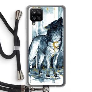 CaseCompany Bleeding Soul: Samsung Galaxy A12 Transparant Hoesje met koord