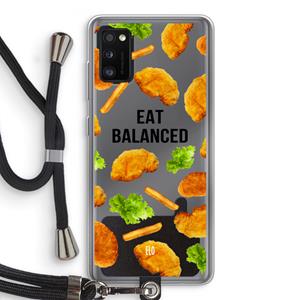 CaseCompany Eat Balanced: Samsung Galaxy A41 Transparant Hoesje met koord