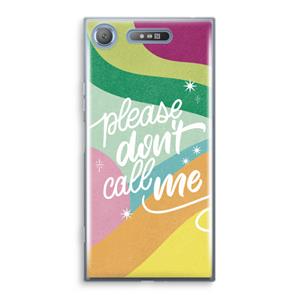 CaseCompany Don't call: Sony Xperia XZ1 Transparant Hoesje