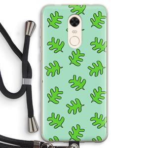 CaseCompany Groene blaadjes: Xiaomi Redmi 5 Transparant Hoesje met koord
