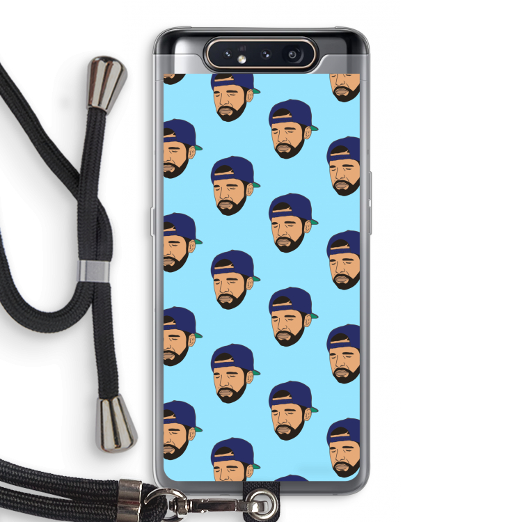 CaseCompany Drake Away: Samsung Galaxy A80 Transparant Hoesje met koord