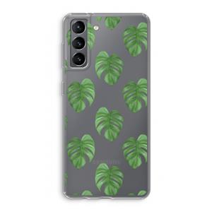 CaseCompany Monstera leaves: Samsung Galaxy S21 Transparant Hoesje