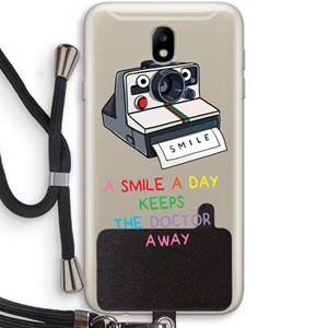 CaseCompany Smile: Samsung Galaxy J7 (2017) Transparant Hoesje met koord