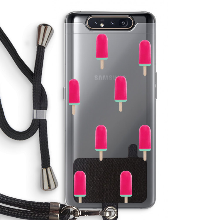 CaseCompany Waterijsje: Samsung Galaxy A80 Transparant Hoesje met koord