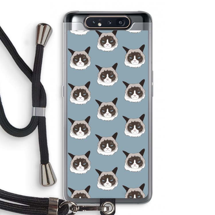 CaseCompany It's a Purrr Case: Samsung Galaxy A80 Transparant Hoesje met koord