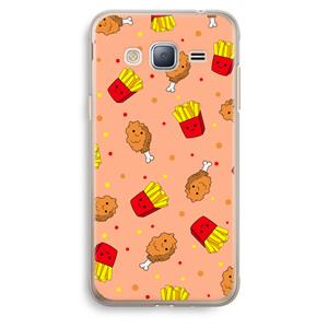 CaseCompany Chicken 'n Fries: Samsung Galaxy J3 (2016) Transparant Hoesje
