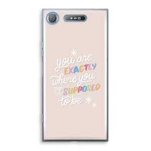 CaseCompany Right Place: Sony Xperia XZ1 Transparant Hoesje