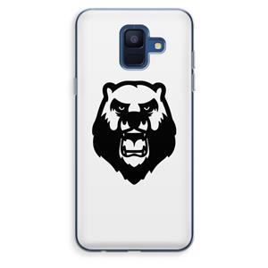 CaseCompany Angry Bear (white): Samsung Galaxy A6 (2018) Transparant Hoesje