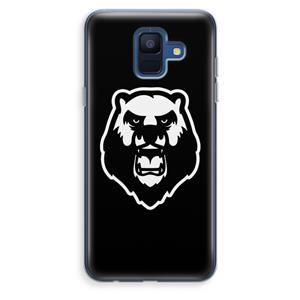 CaseCompany Angry Bear (black): Samsung Galaxy A6 (2018) Transparant Hoesje