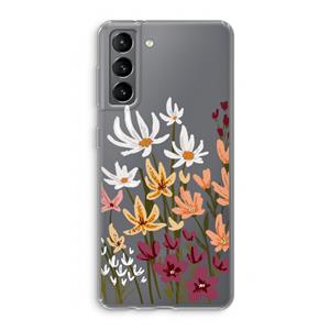 CaseCompany Painted wildflowers: Samsung Galaxy S21 Transparant Hoesje