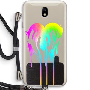 CaseCompany Hold My Heart: Samsung Galaxy J7 (2017) Transparant Hoesje met koord