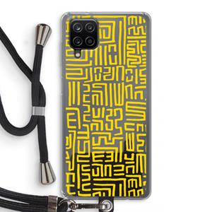 CaseCompany Majorelle Blue Print: Samsung Galaxy A12 Transparant Hoesje met koord