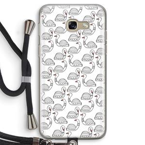 CaseCompany Zwanen: Samsung Galaxy A5 (2017) Transparant Hoesje met koord