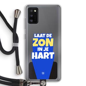 CaseCompany Laat de zon in je hart: Samsung Galaxy A41 Transparant Hoesje met koord