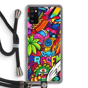 CaseCompany Represent: Samsung Galaxy A41 Transparant Hoesje met koord
