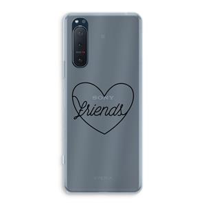 CaseCompany Friends heart black: Sony Xperia 5 II Transparant Hoesje