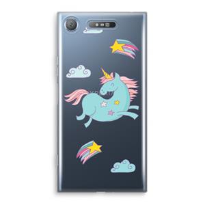 CaseCompany Vliegende eenhoorn: Sony Xperia XZ1 Transparant Hoesje