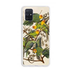 CaseCompany Carolinaparkiet: Galaxy A71 Transparant Hoesje