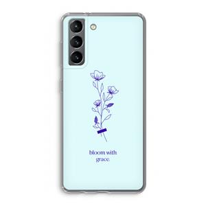CaseCompany Bloom with grace: Samsung Galaxy S21 Transparant Hoesje