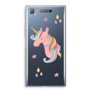 CaseCompany Roze eenhoorn: Sony Xperia XZ1 Transparant Hoesje