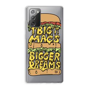 CaseCompany Big Macs Bigger Dreams: Samsung Galaxy Note 20 / Note 20 5G Transparant Hoesje
