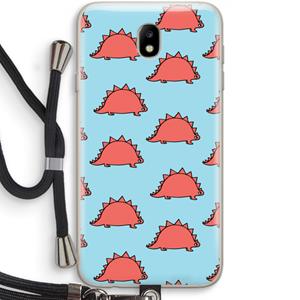 CaseCompany Dinosawrr: Samsung Galaxy J7 (2017) Transparant Hoesje met koord