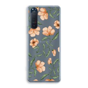 CaseCompany Peachy flowers: Sony Xperia 5 II Transparant Hoesje
