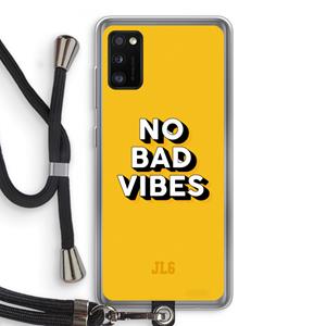 CaseCompany No Bad Vibes: Samsung Galaxy A41 Transparant Hoesje met koord