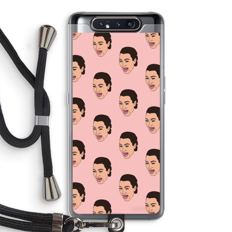 CaseCompany Ugly Cry Call: Samsung Galaxy A80 Transparant Hoesje met koord