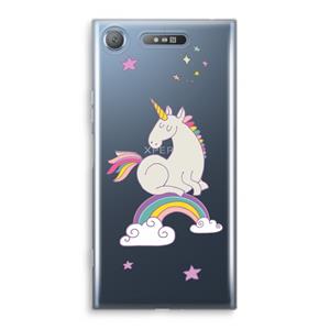 CaseCompany Regenboog eenhoorn: Sony Xperia XZ1 Transparant Hoesje