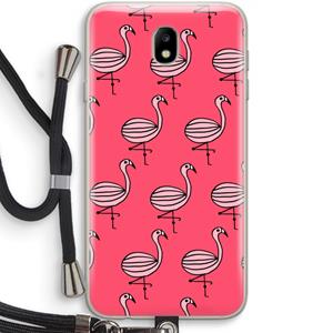 CaseCompany Flamingo: Samsung Galaxy J7 (2017) Transparant Hoesje met koord