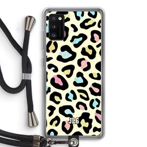 CaseCompany Leopard pattern: Samsung Galaxy A41 Transparant Hoesje met koord