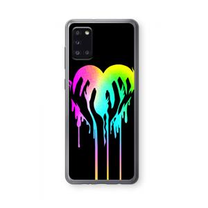 CaseCompany Hold My Heart: Samsung Galaxy A31 Transparant Hoesje