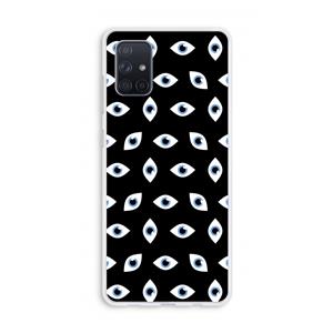 CaseCompany Eyes pattern: Galaxy A71 Transparant Hoesje