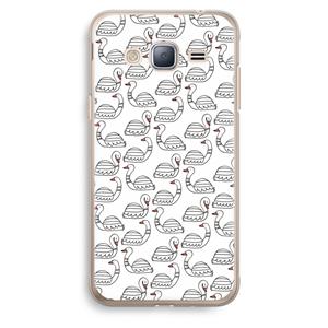 CaseCompany Zwanen: Samsung Galaxy J3 (2016) Transparant Hoesje
