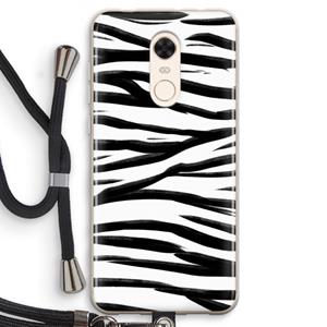 CaseCompany Zebra pattern: Xiaomi Redmi 5 Transparant Hoesje met koord