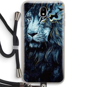 CaseCompany Darkness Lion: Samsung Galaxy J7 (2017) Transparant Hoesje met koord