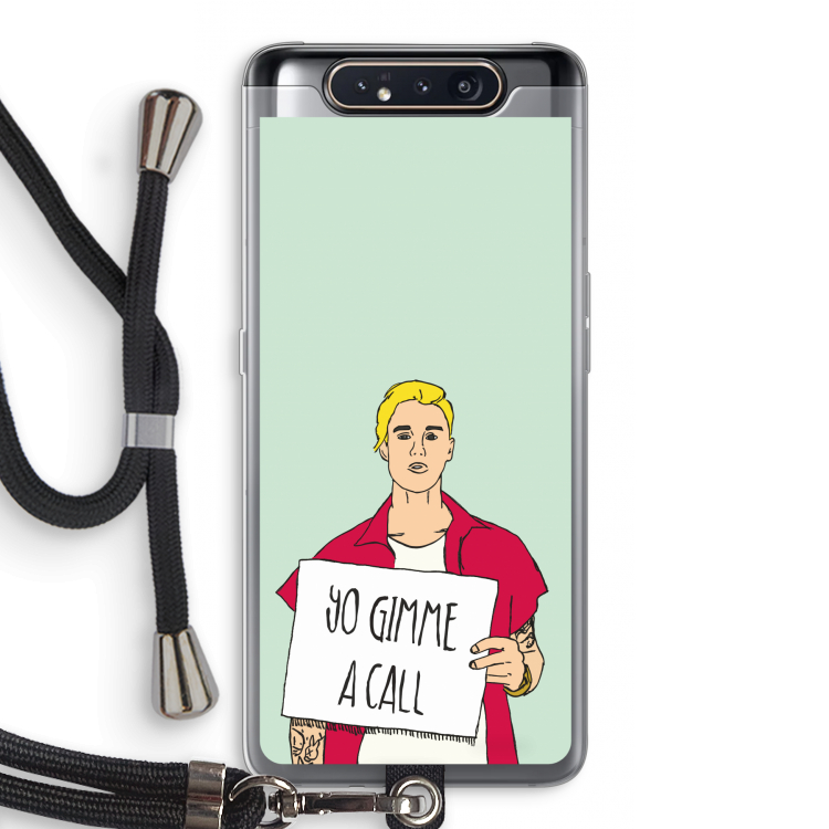 CaseCompany Gimme a call: Samsung Galaxy A80 Transparant Hoesje met koord
