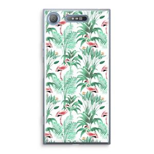CaseCompany Flamingo bladeren: Sony Xperia XZ1 Transparant Hoesje