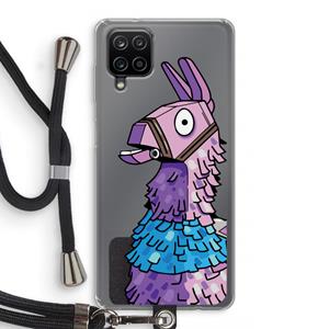 CaseCompany Lama: Samsung Galaxy A12 Transparant Hoesje met koord