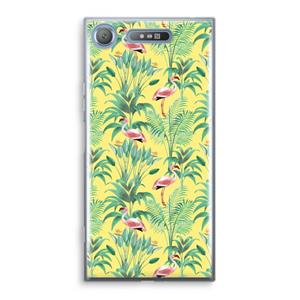 CaseCompany Flamingo party: Sony Xperia XZ1 Transparant Hoesje