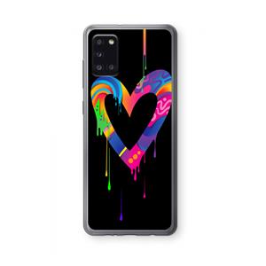 CaseCompany Melts My Heart: Samsung Galaxy A31 Transparant Hoesje