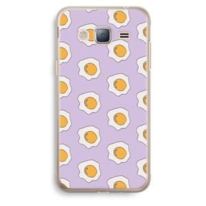 CaseCompany Bacon to my eggs #1: Samsung Galaxy J3 (2016) Transparant Hoesje