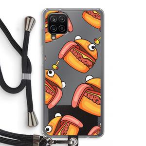 CaseCompany Hamburger: Samsung Galaxy A12 Transparant Hoesje met koord