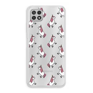 CaseCompany Eenhoorns overal: Samsung Galaxy A22 4G Transparant Hoesje