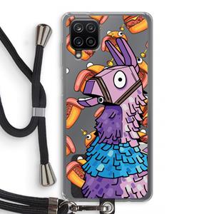 CaseCompany Loot Burger: Samsung Galaxy A12 Transparant Hoesje met koord